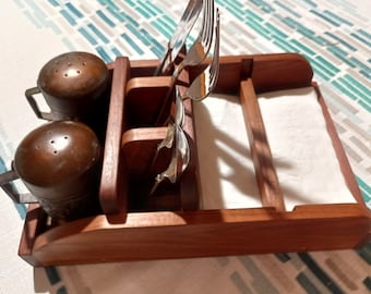 Rustic Walnut Table Caddy / Organizer