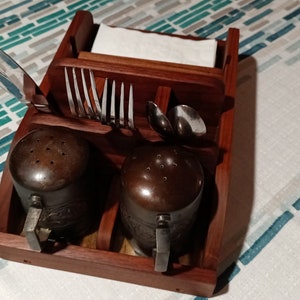 Rustic Walnut Table Caddy / Organizer image 3