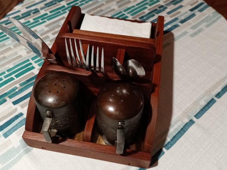 Rustic Walnut Table Caddy / Organizer image 3