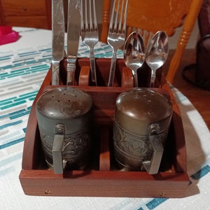 Rustic Walnut Table Caddy / Organizer image 4