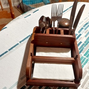 Rustic Walnut Table Caddy / Organizer image 2