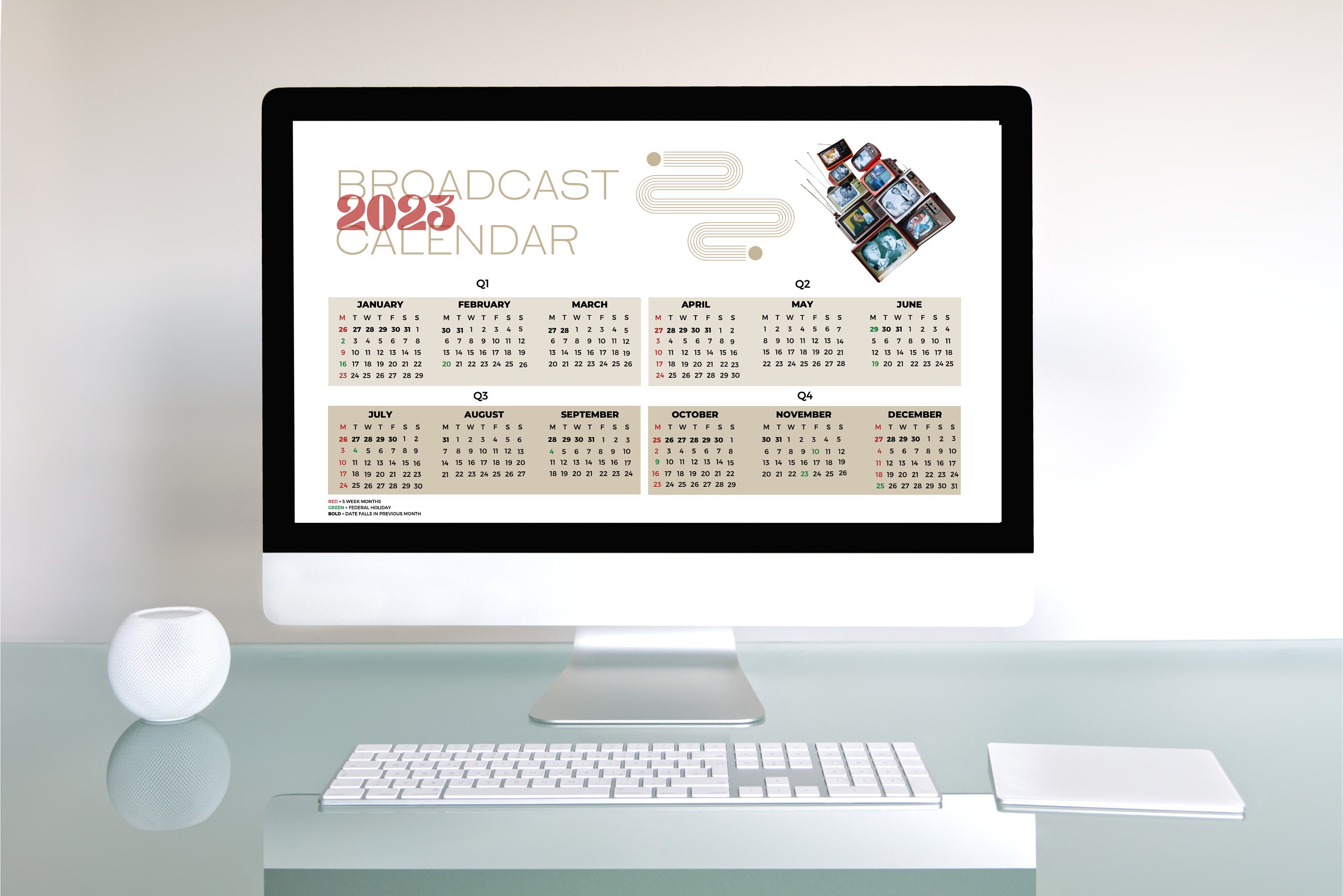 2023-broadcast-calendar-for-adverting-professionals-and-media-etsy