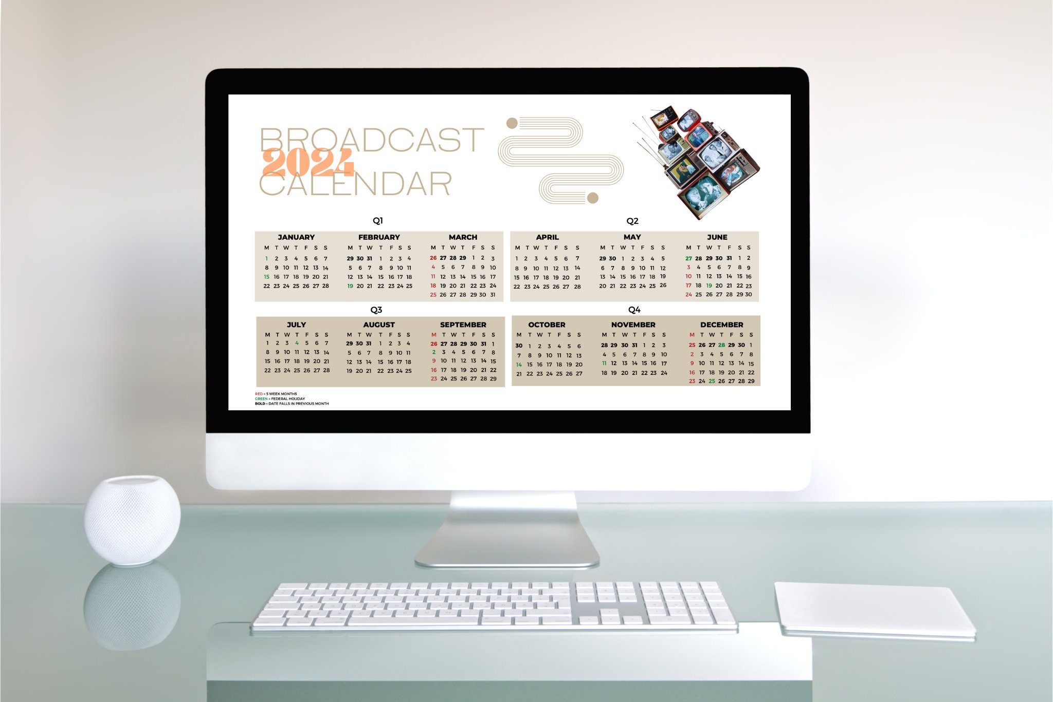 2024 Broadcast Calendar and Flowchart for Advertising Etsy Ireland