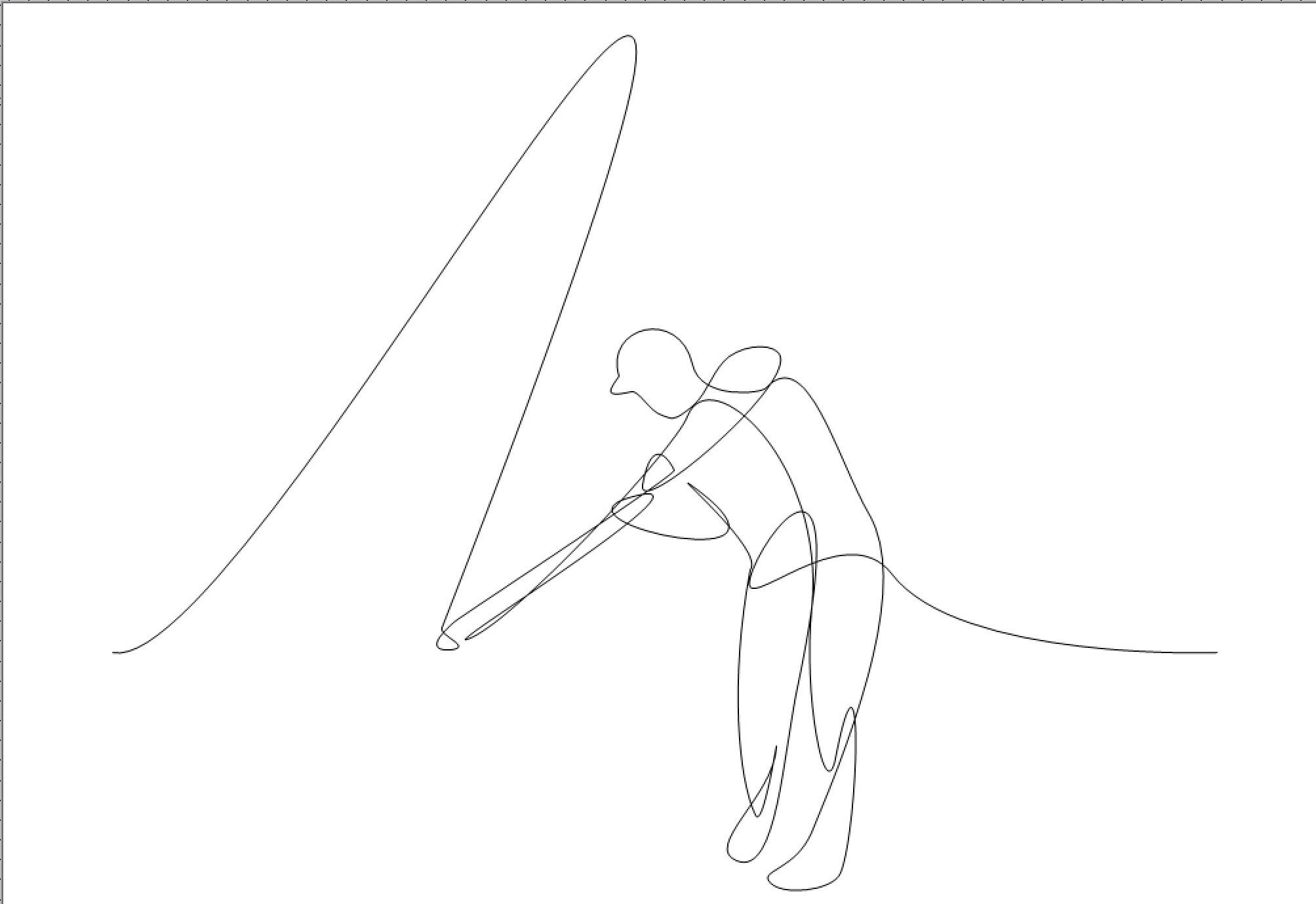 Baseball Batter Continuous Line Art Quilting Pattern (digital Download ...