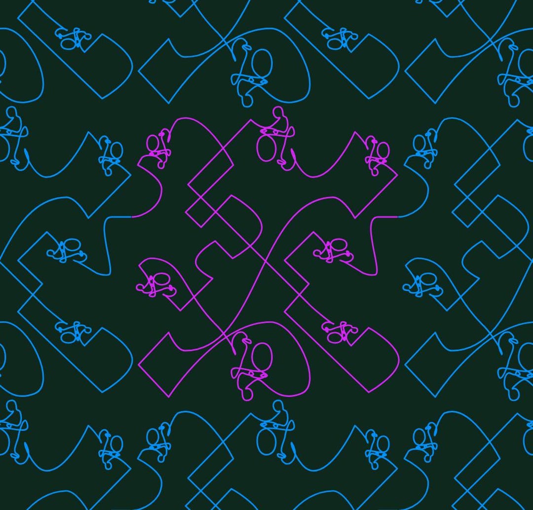 Bike Path Meander – Relaxed Broken Diamond Quilting Design, Continuous ...