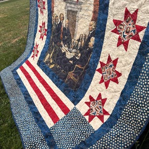 Patriotic 250th Anniversary Quilt • Declaration of Independence Panel • Americana Eagle & Flag Quilt