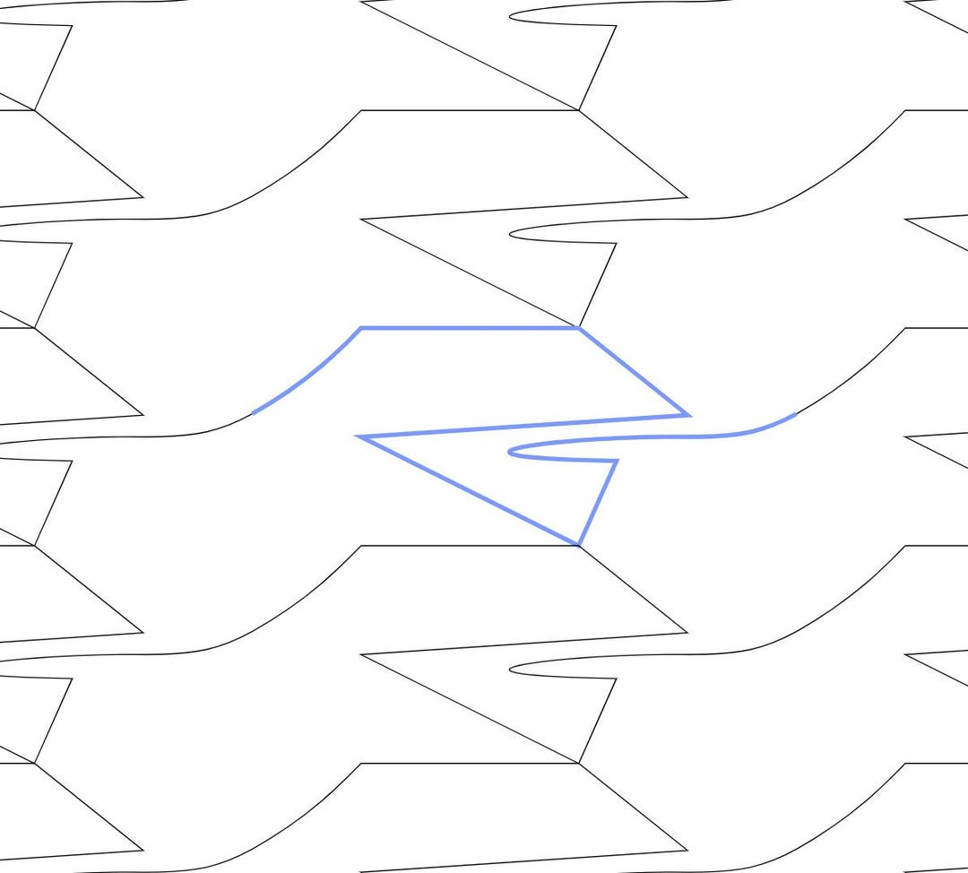 Slip Stroke Edge‑to‑edge Quilting Pattern – Abstract Continuous Line ...
