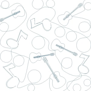 Guitar Music Meander Quilting Pattern – Continuous Line E2E Design (Digital Download)