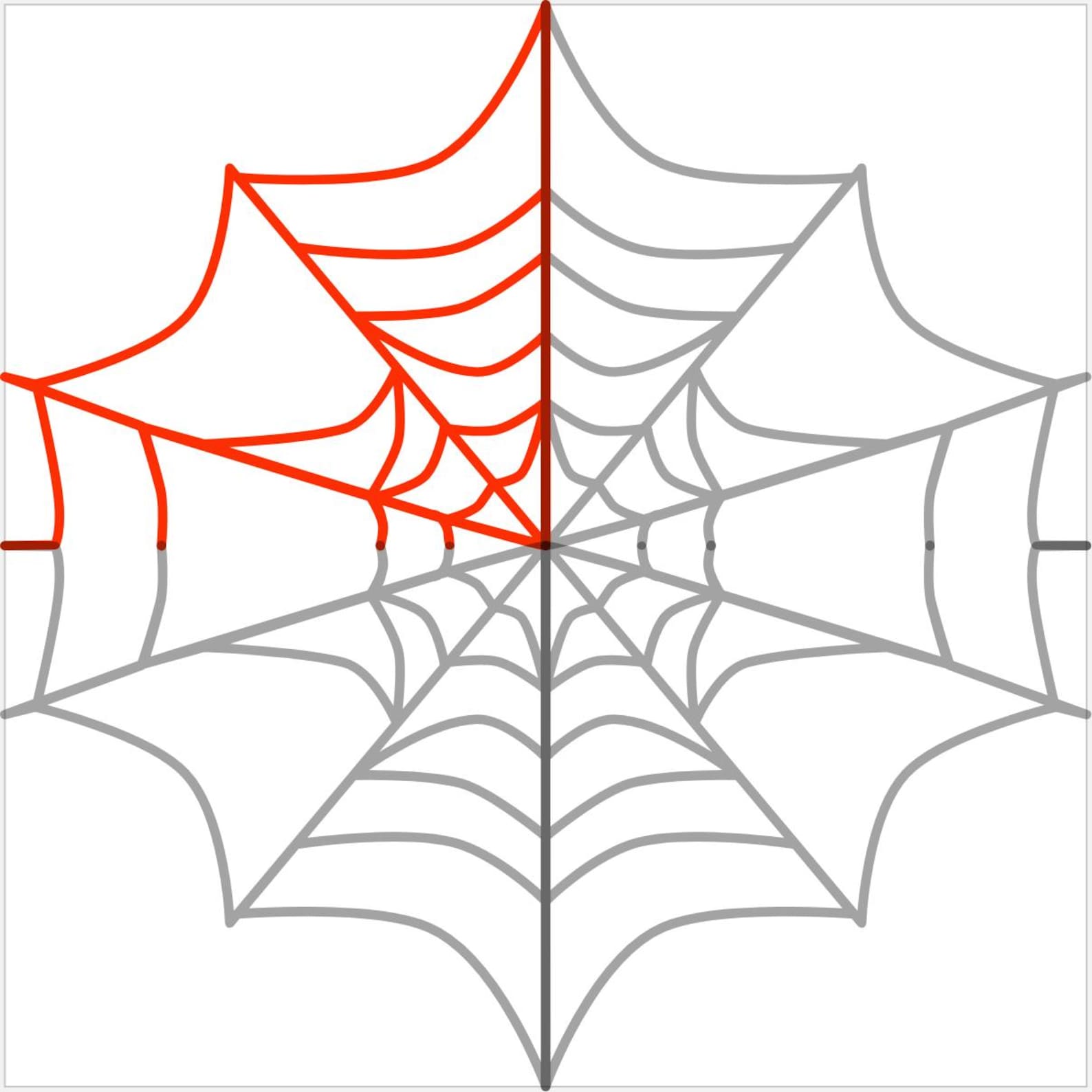 Half Spider Web Pattern Spider Web E2E Quilting Pattern – Quarter, Half & Full Web - Etsy