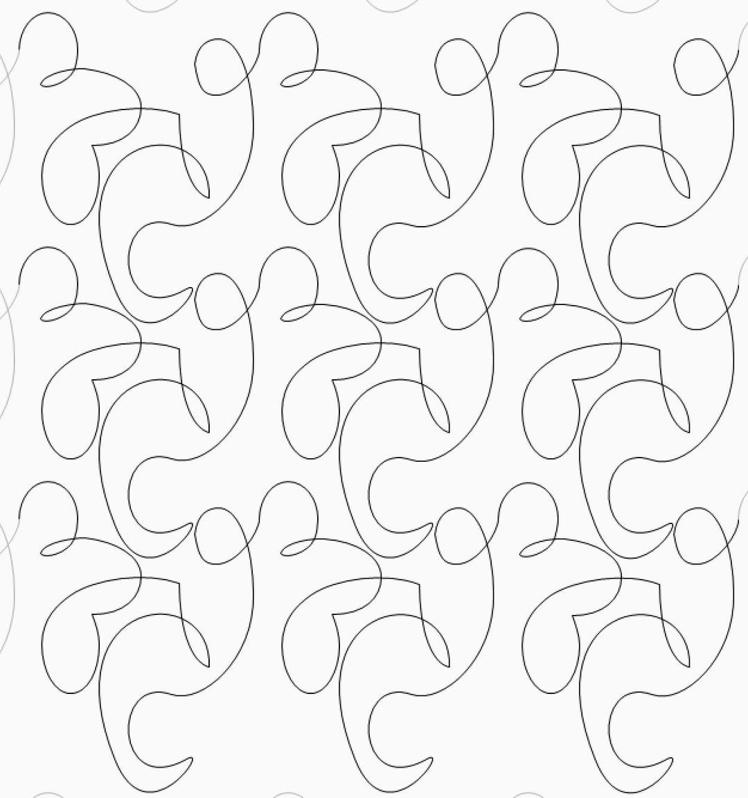 Elliptica Abstract Edge to Edge Quilting Pattern – Modern Continuous ...