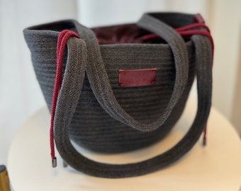 Unique handbag, bag in graphite color. + Organizer insert. Size S