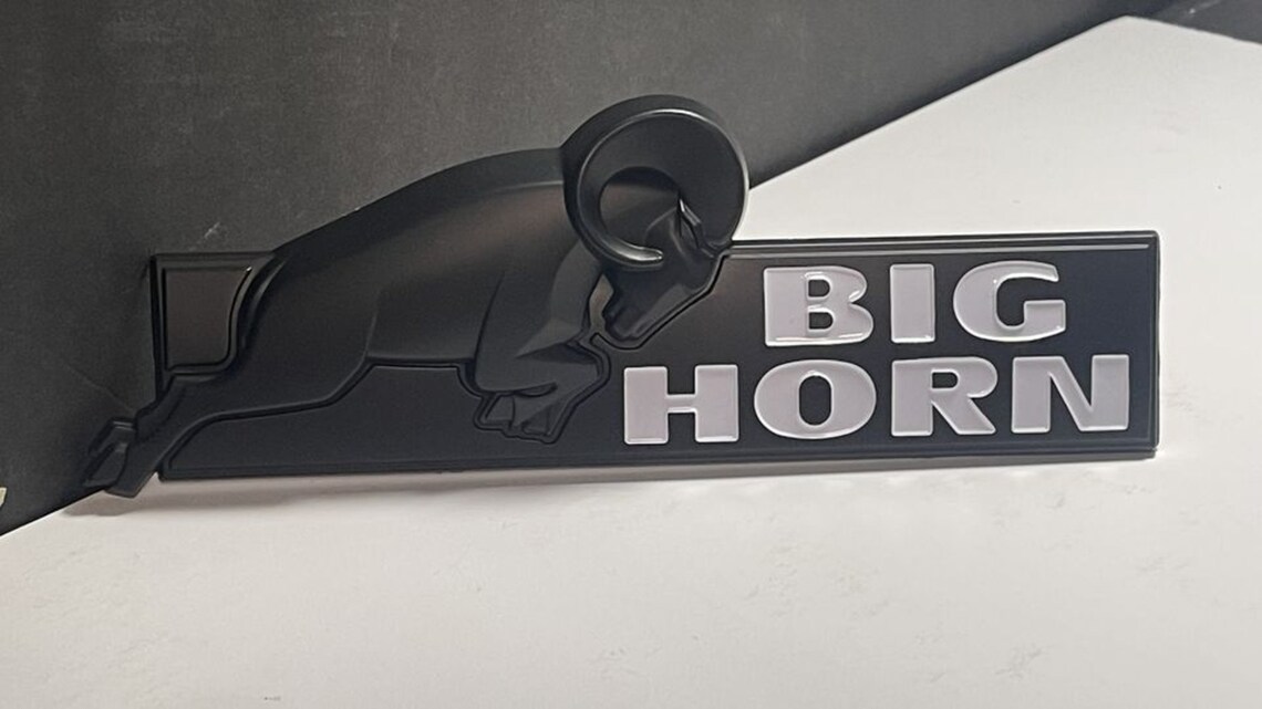 Dodge RAM BIg Horn Emblem Black White x1 Etsy