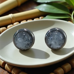 Clear Quartz Stud Earrings – Minimalist Stainless Steel Artisan Jewelry