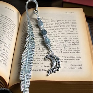 Mystical Labradorite Moon Bookmark – Celestial Gift for Readers
