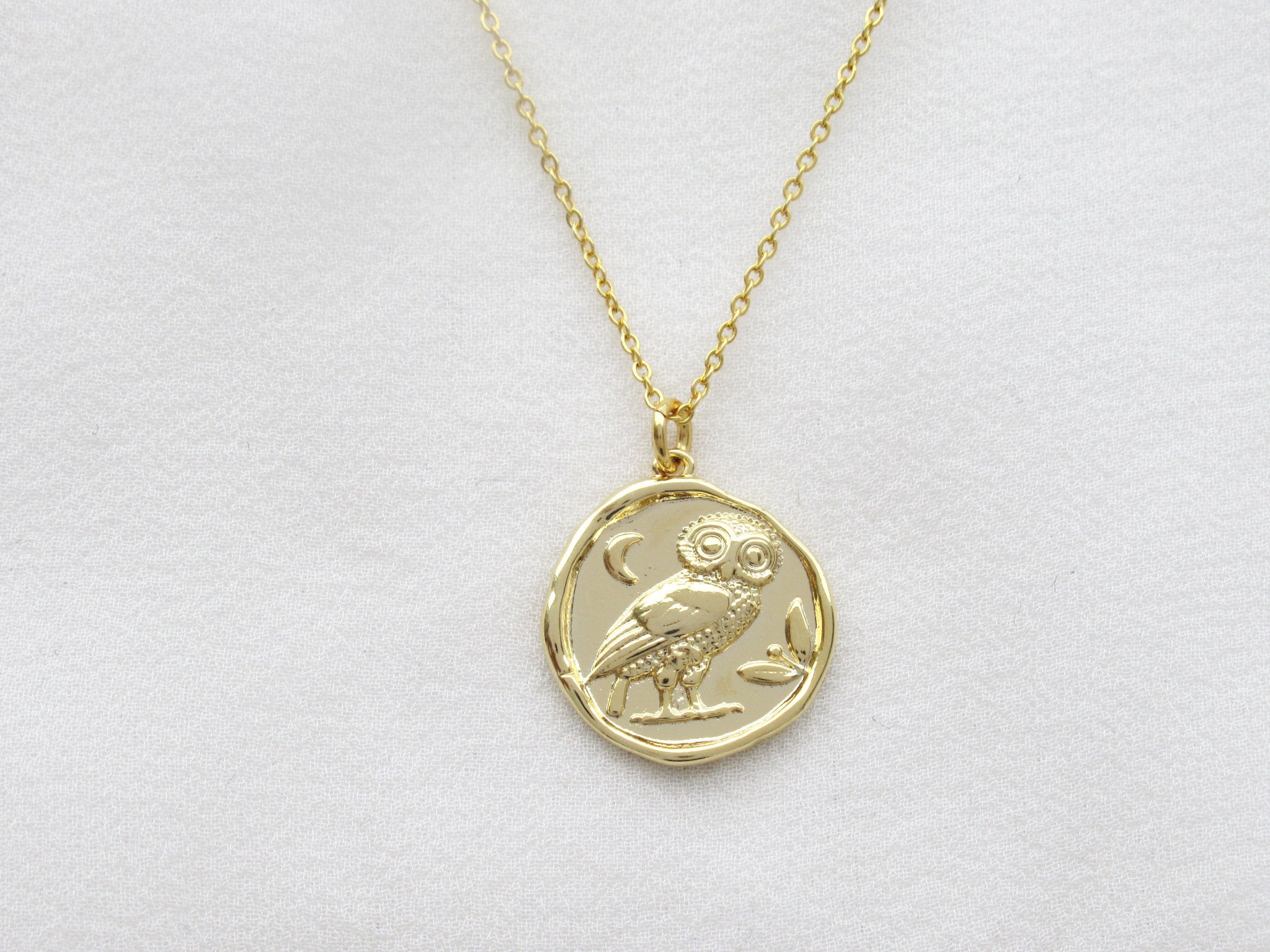 Wise Owl Pendant, Owl Necklace, Gold Owl Necklace, Owl Jewellery, Animal Jewelry