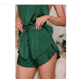 2 Piece Satin Pajama Set Etsy