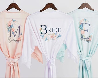 Bridal Robe | Bridesmaid Robes | Personalized Robe | Bridal Party Robes | Bridesmaid Gifts | Satin Robe | Bride Robe | Getting Ready Robe