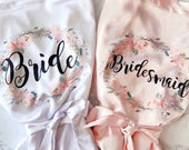 Bridal Robe Bridesmaid Robes Personalized Robe Bridal Party Robes Bridesmaid Gifts Satin Robe Bride Robe Getting Ready Robe
