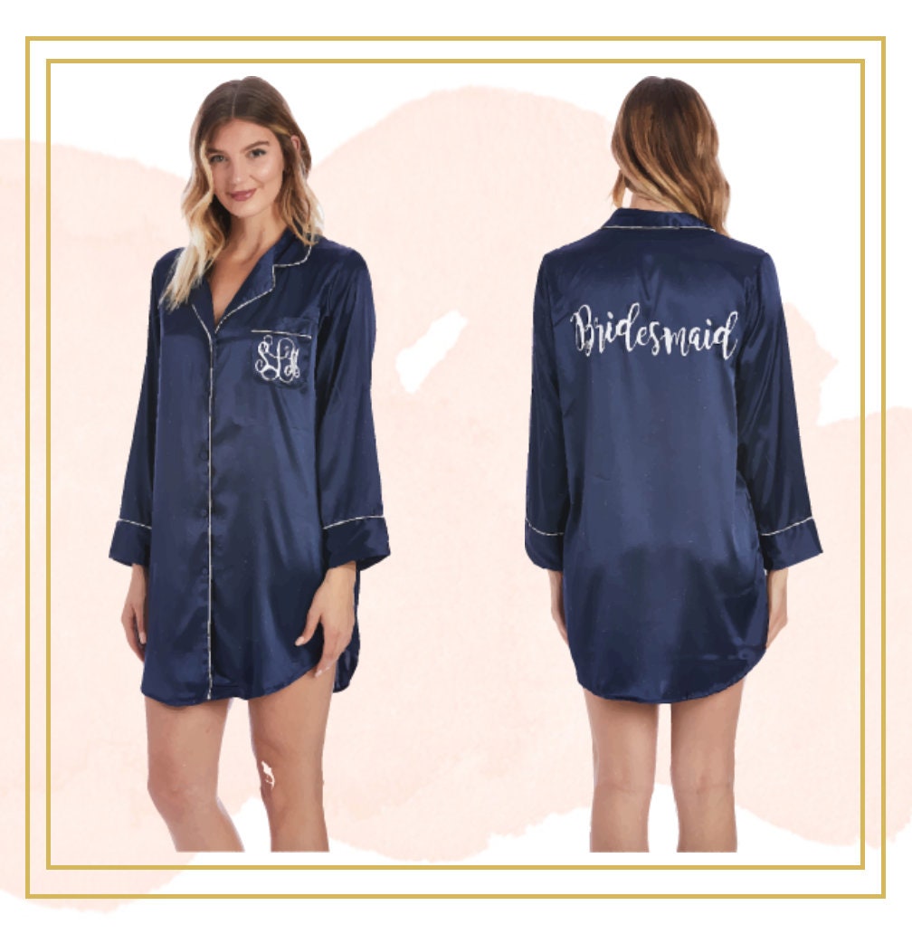 Bridesmaid Sleep Shirt Bridesmaid Pajama Bridesmaid Gift Etsy