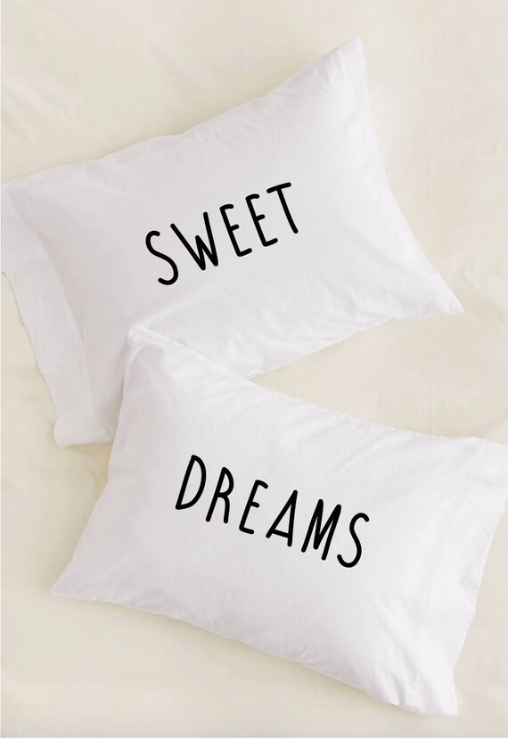 SWEET DREAMS Pillowcases Cute Wedding Sweet dreams pillowcases | Etsy