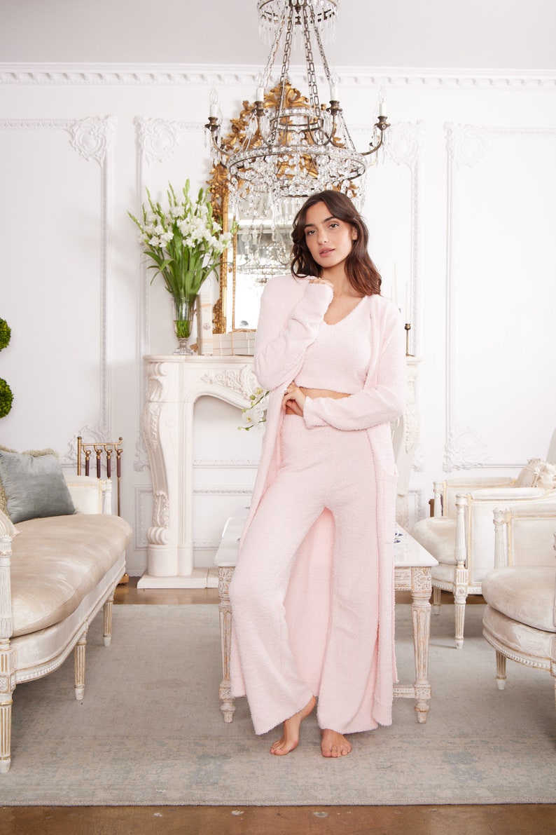 MATCHING Cardigan // Fuzzy Robe // Cozy Lounge Robe // Cute Loungewear // Sweatsuit / Matching Set Available // CARDIGAN Blush