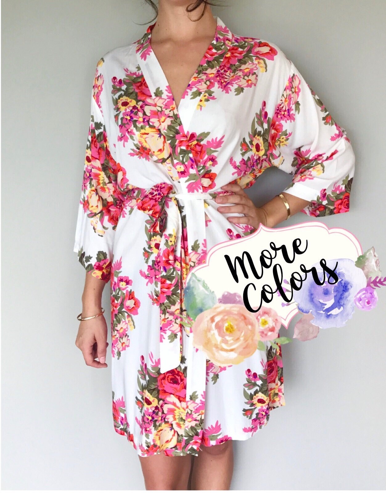 SALE Cotton Floral Robes Bridesmaid Robes Set of 3 4 5 6 Etsy
