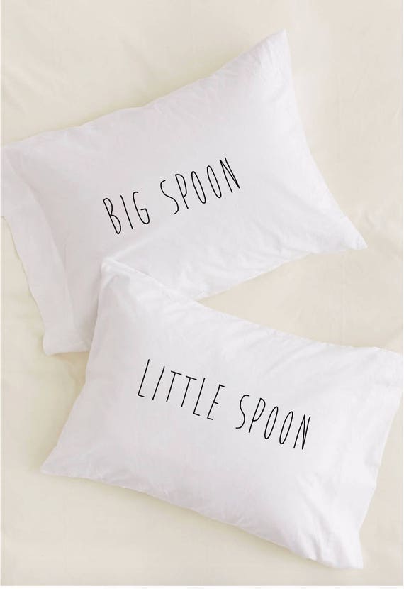 Big Spoon Little Spoon Pillowcases Wedding Gift Engagement Etsy