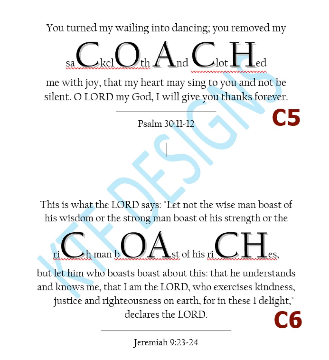COACH Personalized Scripture Verses Signs Unique Gift Etsy