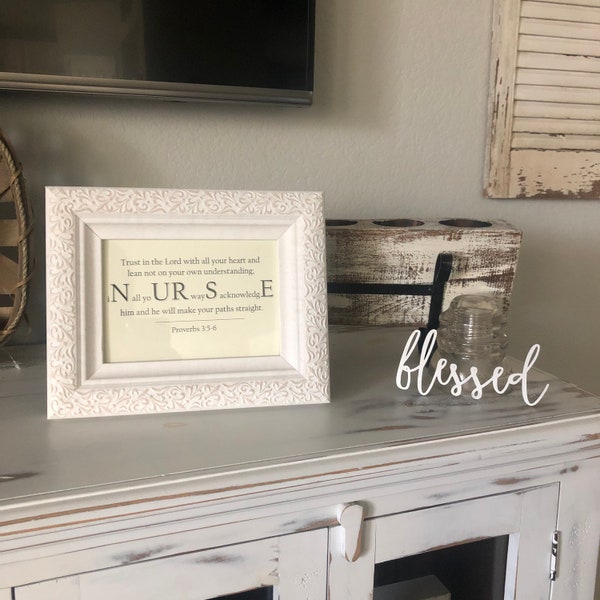 NURSE - Personalized Scripture Verses - Signs, Unique Gift, Frame Insert, Birthday, Home Decor, Gifts under 20