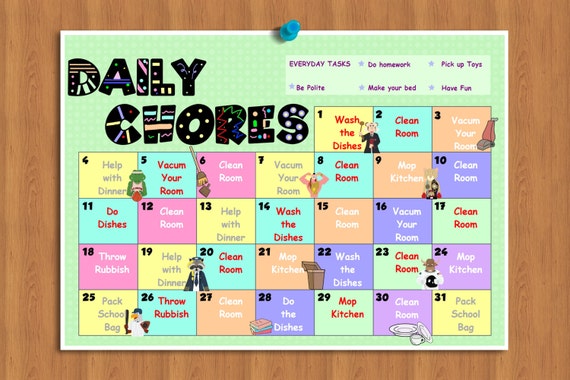 Calendar Chart For Kids