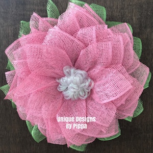 Pink Daisy Wreath, Flower Wreath, Poly Burlap Flower Wreath, Spring Wreath, Summer Wreath, Front Door Wreath, Daisy  Wreath