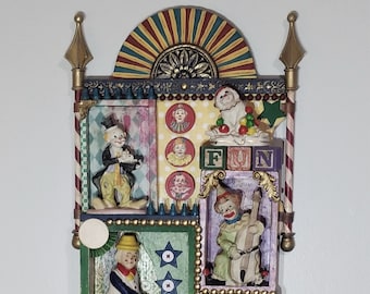 Vintage Clowns Mixed Media/Shadowbox