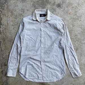 Camisa vintage de cuadros con botones de Ralph Lauren RRL / Camisa de trabajo a cuadros Double RL Supply Co / Estilo clásico de alta calidad, talla pequeña/mediana