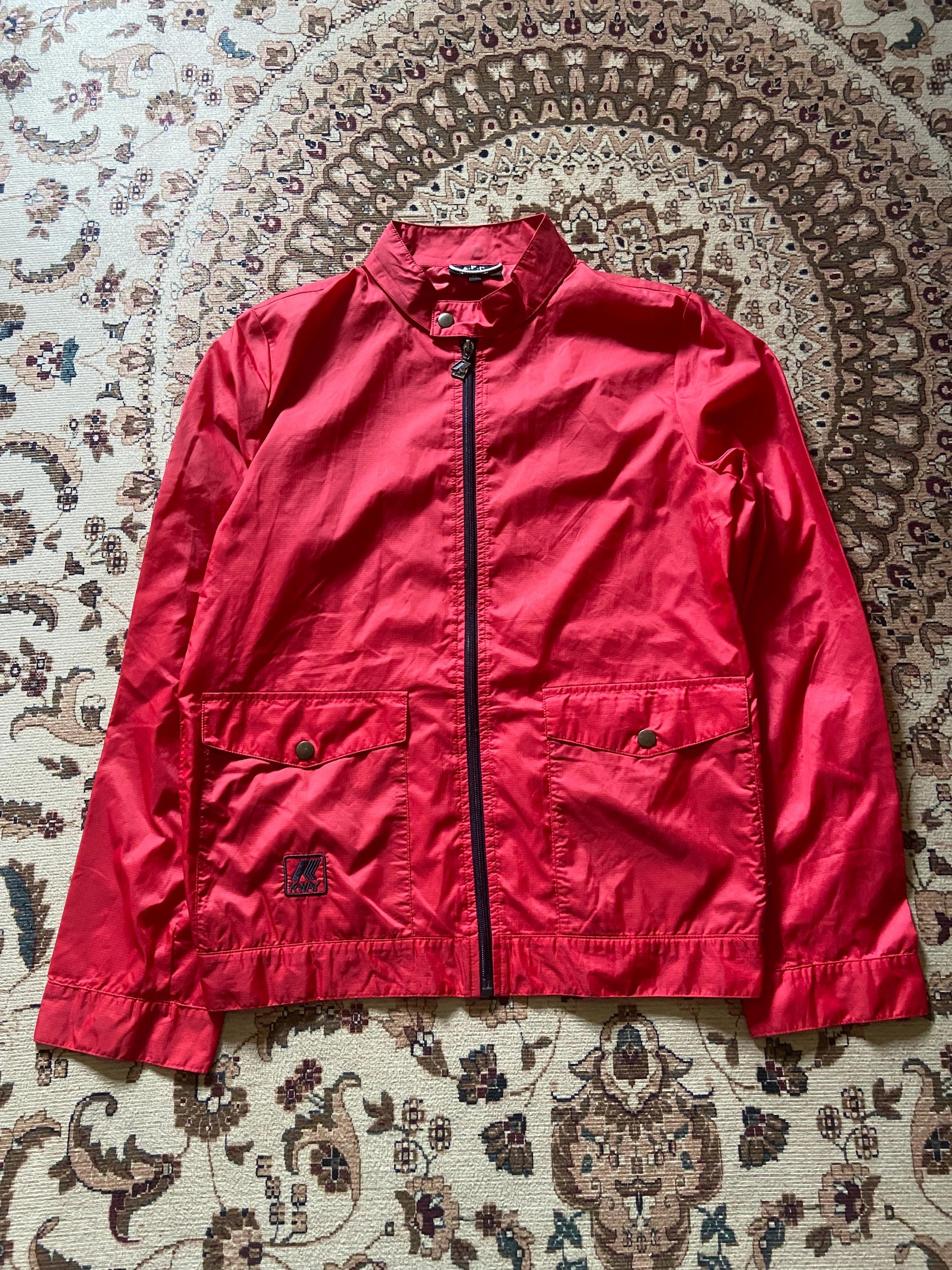 A.P.C., Vintage APC x K Way Red Cargo Pocket Windbreaker Jacket Size XS Rue Madame Paris Rain Jacket Minimalist