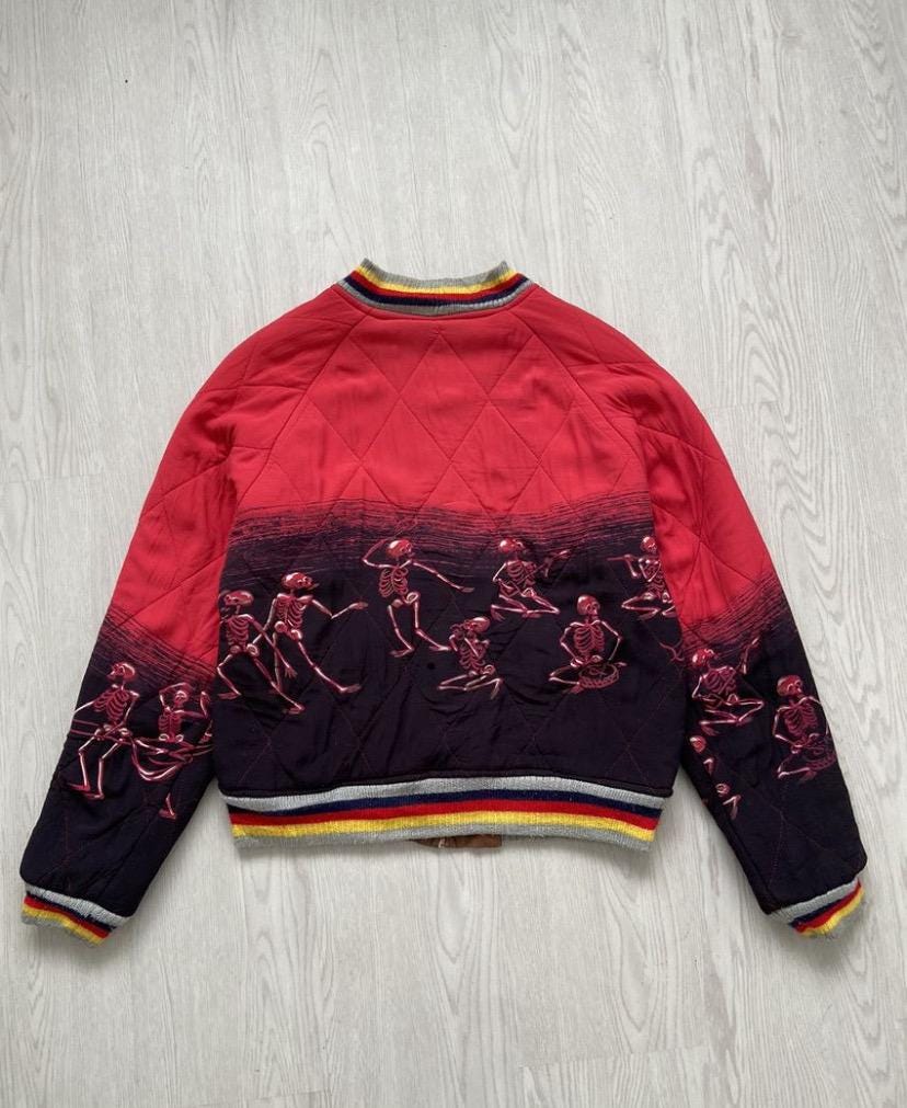 Vintage 90's Evisu Skeleton 'dow Luck' Reversible Souvenir Sukajan