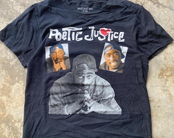 Vintage 90s Tupac Shakur Poetic Justice Rap Tee (Size S) – Hip Hop Streetwear