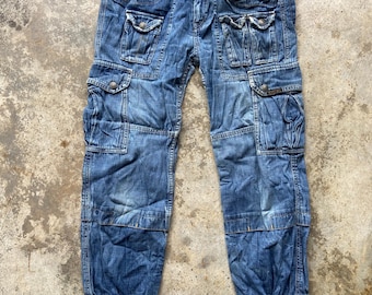 Vintage Hysteric Glamour Cargo Jeans | Japanische Marke Fallschirmjäger Jogger Hose