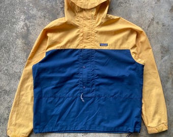 Vintage Patagonia Anorak Jacket, Colorblock Ripstop Nylon Hoodie, Size L