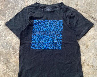 Marlboro x Diet Butcher Slim Skin Shirt | Blue Leopard Graphic Tee Unisex (Size F)