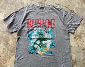 Birdog Graphic Tee | Grey Acid Wash Streetwear Shirt (Japan)