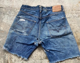Vintage Levi's 501 Big E Selvedge denimshort | Redline-afsnijdingen uit de jaren 60/70