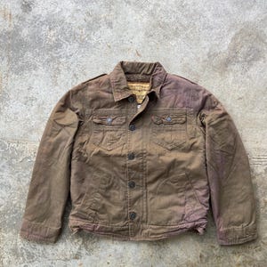 Levi's Sherpa Lined Canvas Work Jacket, Vintage Red Tab Trucker (Medium)