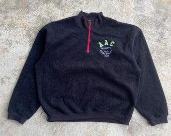 Vintage Adidas Athletic Club Fleece 1/4 Zip Sweatshirt, 90s Streetwear Pullover