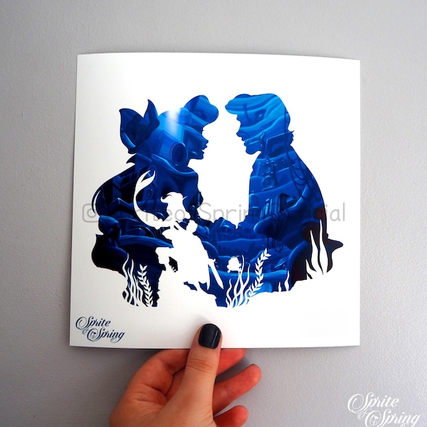 The Little Mermaid: Disney Silhouette Art Prints