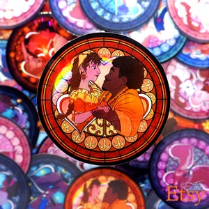 Stain Glass HEART Stickers