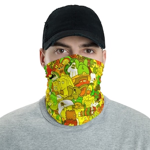 Unisex 12 in 1 multifunktionale Gesichtsmaske Schal, Kopfbedeckung, Stirnband, Hals Gaiter, Bandana, Balaclava, Mütze, Armband, Haarband