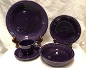 Homer Laughlin China Co. Fiesta Plum Five Piece Place Settings New In Box, Never Used Discontinued Color
