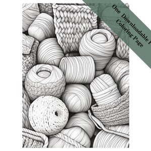 Yarn Extravaganza - Adult Coloring Pages - Instant Download