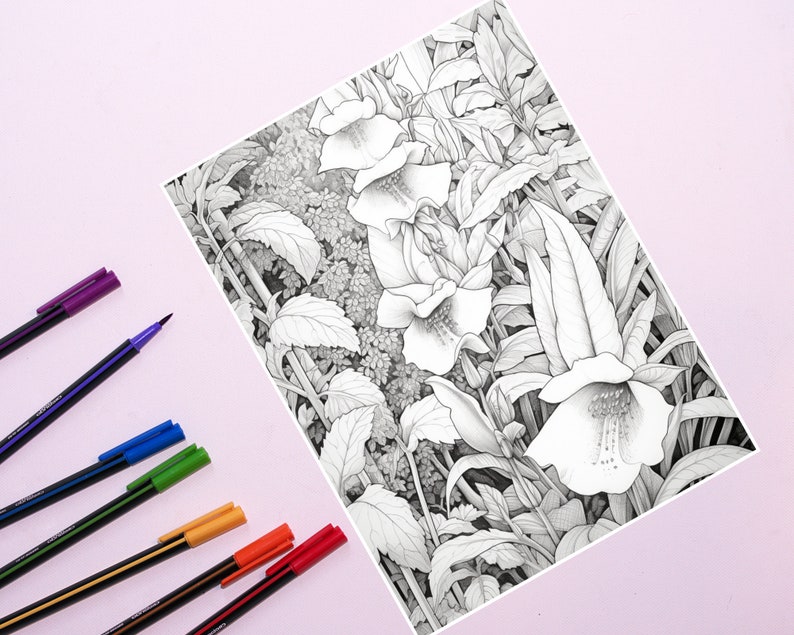 In the Poison Garden Adult Coloring Page Digital Download - Etsy