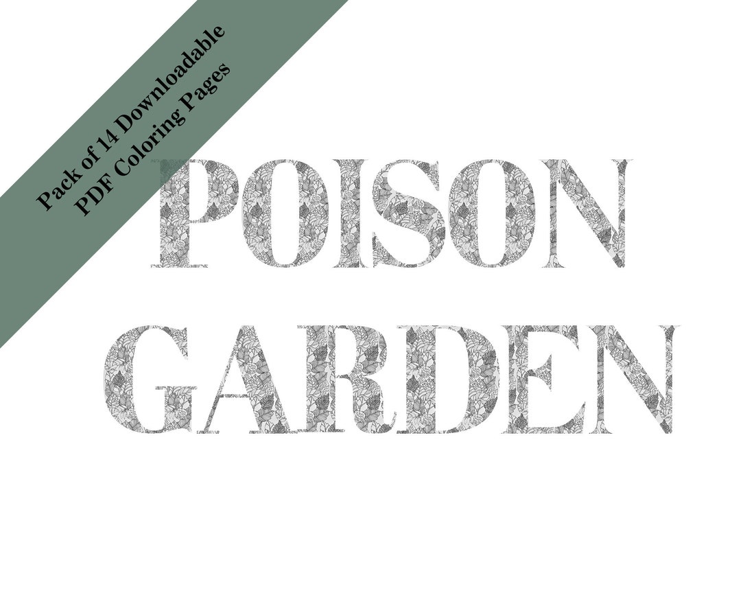 Enchanting Poison Garden Coloring Pages - 14 Digital Download for ...